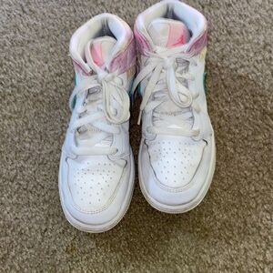 Nike Air Jordan 1 Mid GS Paint Drip Ice Cream White Pink DD1666-100